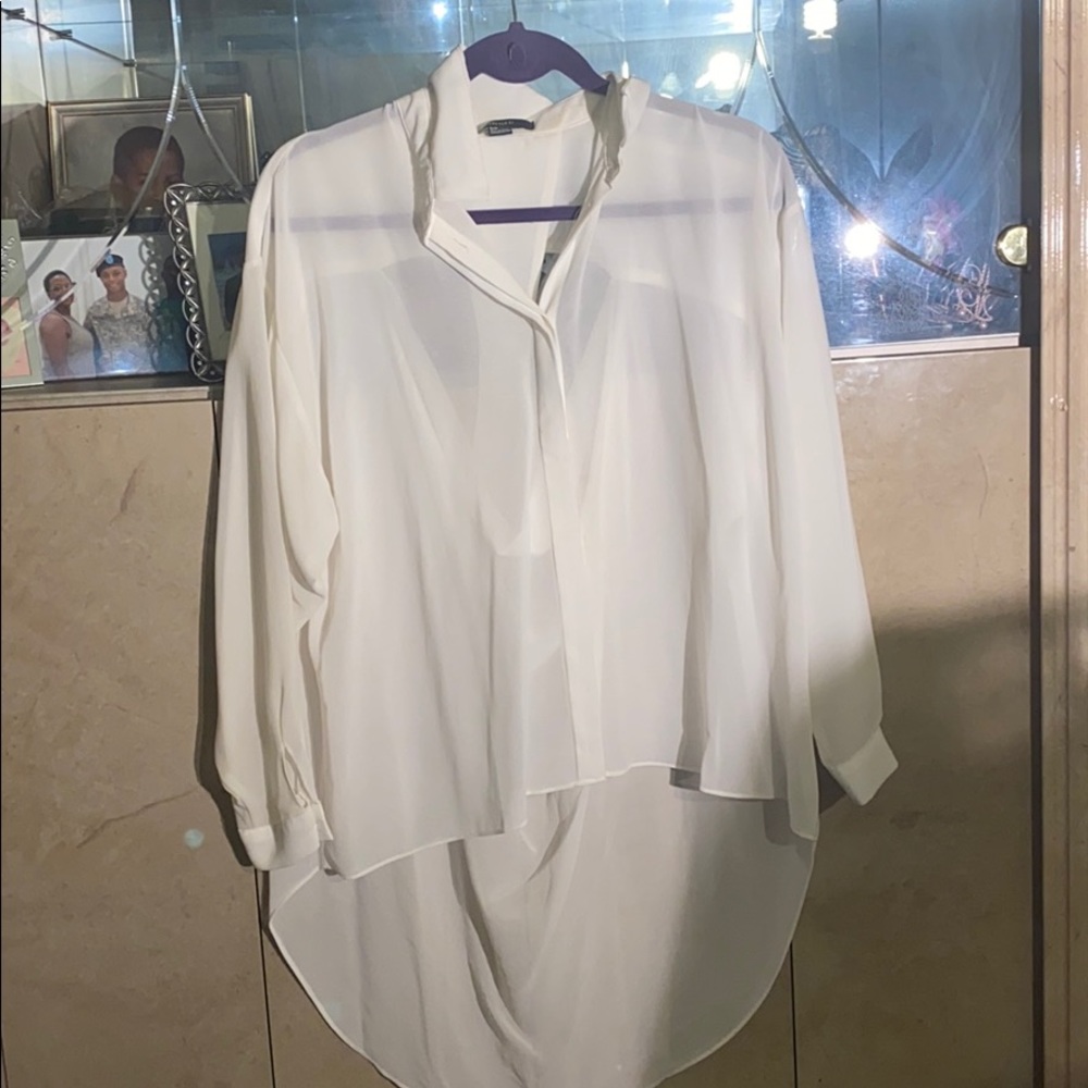 High Low Button Up Top